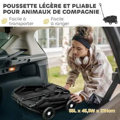 PawHut - chariot chien poignée télescopique PawHut - chariot chien poignée télescopique