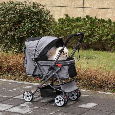 PawHut - Poussette buggy pliable chien chat panier sac