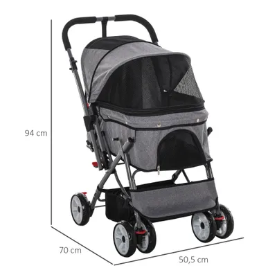 PawHut - Poussette buggy pliable chien chat panier sac