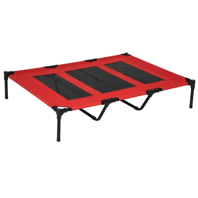 PawHut - Lit sur pieds XXL surélevé textilène micro-perforé