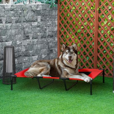 PawHut - Lit sur pieds XXL surélevé textilène micro-perforé