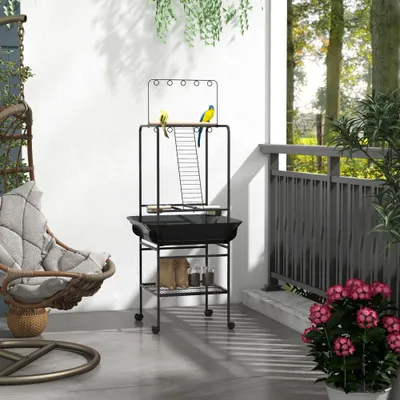 PawHut - Perchoirs sur roulettes - gris foncé