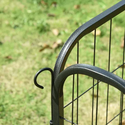 PawHut - Parc chien modulable 8 panneaux acier noir - H.100 cm