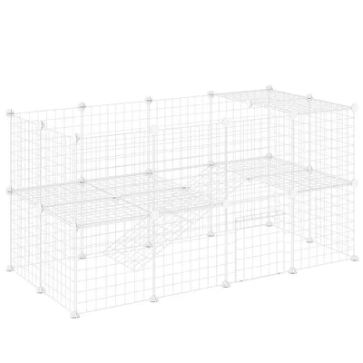 PawHut - parc enclos modulable 2 niveaux