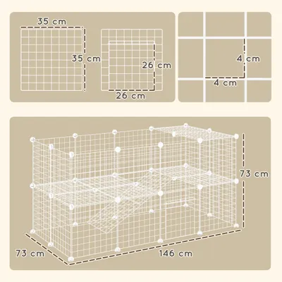 PawHut - parc enclos modulable 2 niveaux