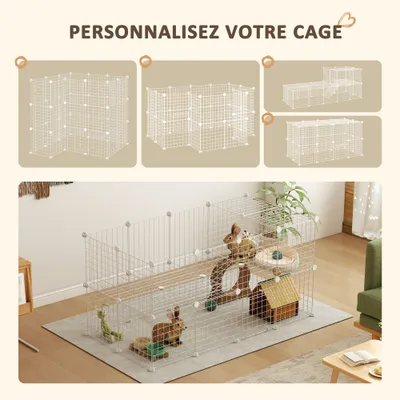PawHut - parc enclos modulable 2 niveaux