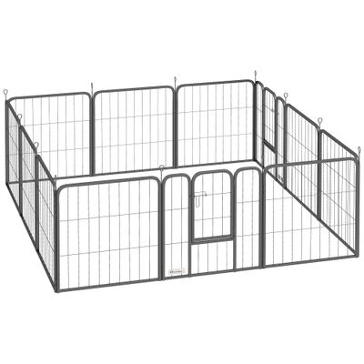 PawHut - Parc enclos chien pliable modulable 12 panneaux verrouillable-Noir