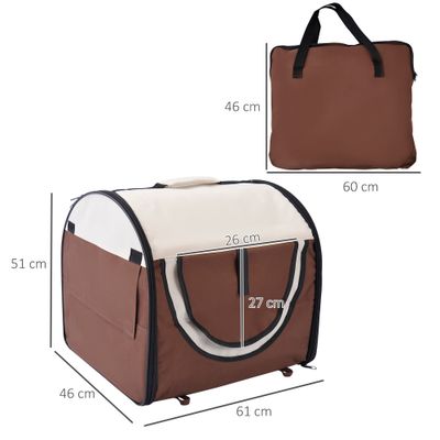 PawHut - Sac transport chien pliable avec coussin amovible