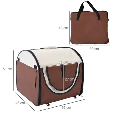 PawHut - Sac transport chien pliable avec coussin amovible