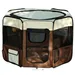 PawHut - Parc enclos pliable 2 portes, 2 poches, sac H.76cm - marron beige