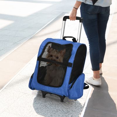 PawHut - 2 en 1 chariot sac à dos transport chien chat