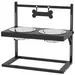 PawHut - Porte-gamelles double surélevé réglable 2 bols inox inclus - noir