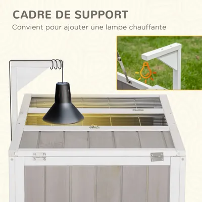 PawHut - Enclos-Tortue-Maison-Terrestre-Extérieur-Grillage-Gris-Blanc
