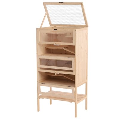 PawHut - Cage Hamsters-5 Étages Multi-H.120 cm - naturel