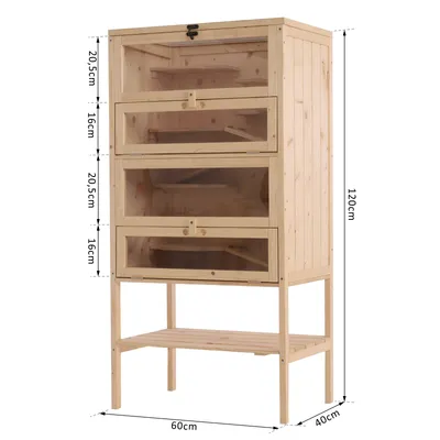 PawHut - Cage Hamsters-5 Étages Multi-H.120 cm - naturel