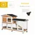 PawHut - Clapier sur roulettes 2 niv. 3 plateaux coulissants