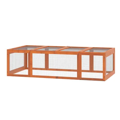 PawHut - Clapier à Lapins Extérieur/Intérieur avec 3 portes H.48cm