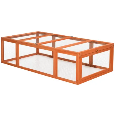 PawHut - Clapier à Lapins Extérieur/Intérieur avec 3 portes H.48cm