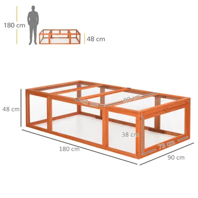 PawHut - Clapier à Lapins Extérieur/Intérieur avec 3 portes H.48cm