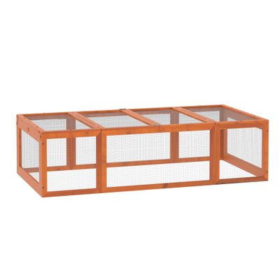 PawHut - Clapier à Lapins Extérieur/Intérieur avec 3 portes H.48cm