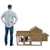 PawHut - Poulailler cottage sur pied bois L.151cm - naturel