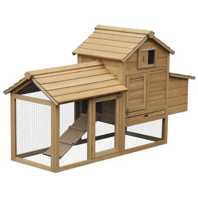 PawHut - Poulailler cottage sur pied bois L.151cm - blanc