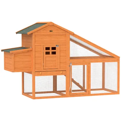 PawHut - Poulailler Cottage Grand Confort Multi-équipement H.115cm