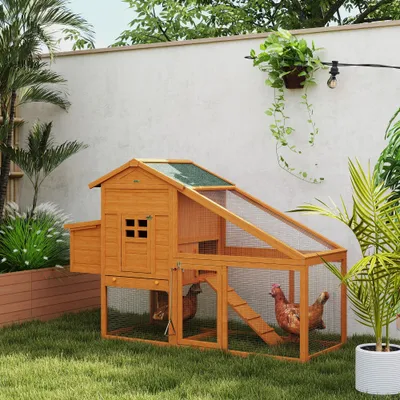 PawHut - Poulailler Cottage Grand Confort Multi-équipement H.115cm