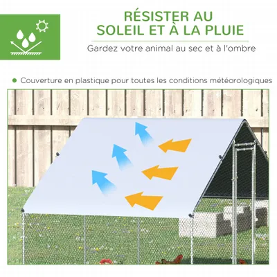 PawHut - Enclos poulailler chenil couvert acier PawHut - Enclos poulailler chenil couvert acier