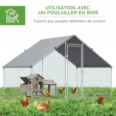 PawHut - Enclos poulailler chenil couvert acier PawHut - Enclos poulailler chenil couvert acier
