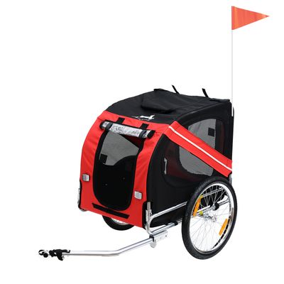 PawHut - Remorque Vélo Chien Pliable Imperméable H.90cm - rouge