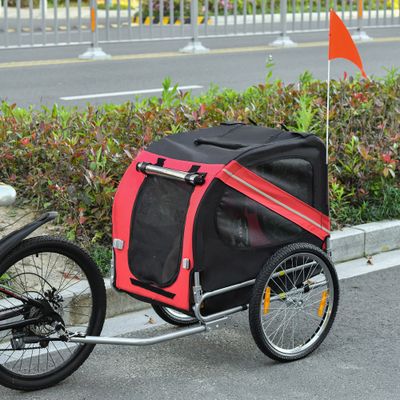 PawHut - Remorque Vélo Chien Pliable Imperméable H.90cm - rouge