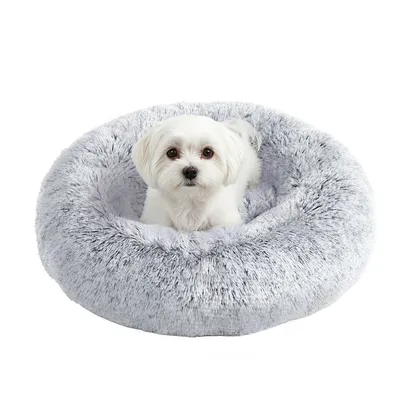 Feandrea Lit pour Chien, Panier en Forme de Beignet pour Chien