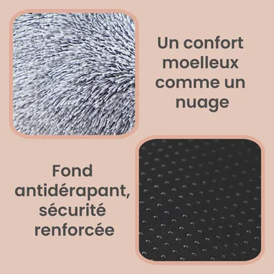 Feandrea Lit pour Chien, Panier en Forme de Beignet pour Chien