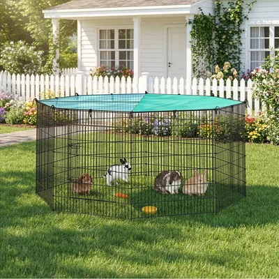 SONGMICS Parcs de jeu, avec Toit, Respirant, Protection Solaire