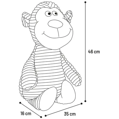 FLAMINGO - Peluche pour Chien - Ribbi Singe Brun XXL