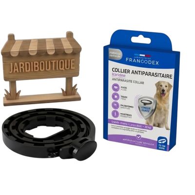 Collier antiparasitaire à l'Icaridine Francodex 70 cm - Noir pour grand plu