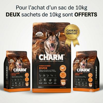CHARM Canard Fermier Adulte pour chien 10kg - Sans Céréales