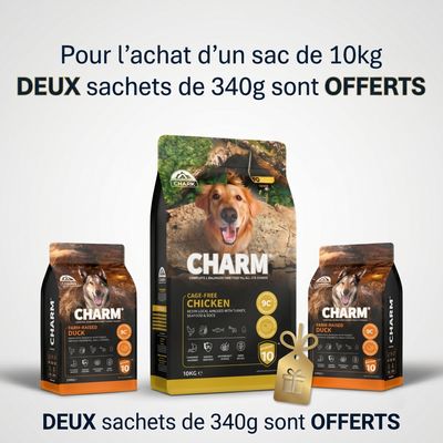 CHARM Poulet Fermier Adulte pour chien 10kg - Sans Céréales