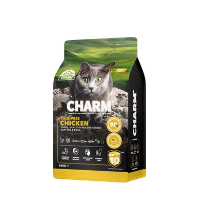 CHARM Pack Poulet Fermier 5.4kg + 2x340g Offerts pour chat - Sans Céréales