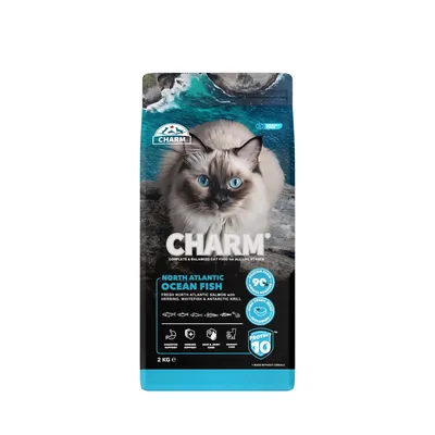 CHARM Croquettes Poisson Oméga-3 pour Chat - Sans Céréales