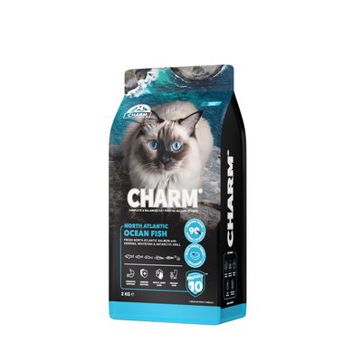 CHARM Croquettes Poisson Oméga-3 pour Chat 2kg - Sans Céréales