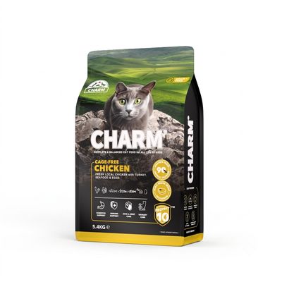 CHARM Croquettes Poulet Fermier pour Chat 5.4kg - Sans Céréales