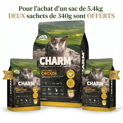 CHARM Poulet Fermier Adulte pour chat 5.4kg - Sans Céréales