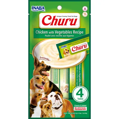 Inaba - Friandise pour chien - Churu Purée Poulet Légumes