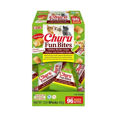 Inaba Churu Fun Bites Pollo con Calabaza Premios Rellenos para gatos Inaba Churu Fun Bites Pollo con Calabaza Premios Rellenos para gatos