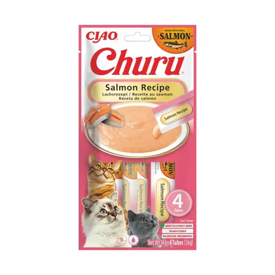 INABA FOODS – Churu Saumon – Sticks crémeux pour chat