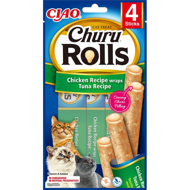 Inaba - Friandises - Churu Rolls Poulet Thon