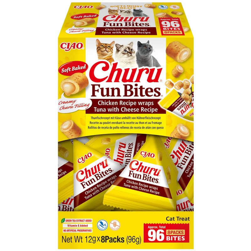 INABA Churu Fun Bites pour chats Poulet au thon et fromage