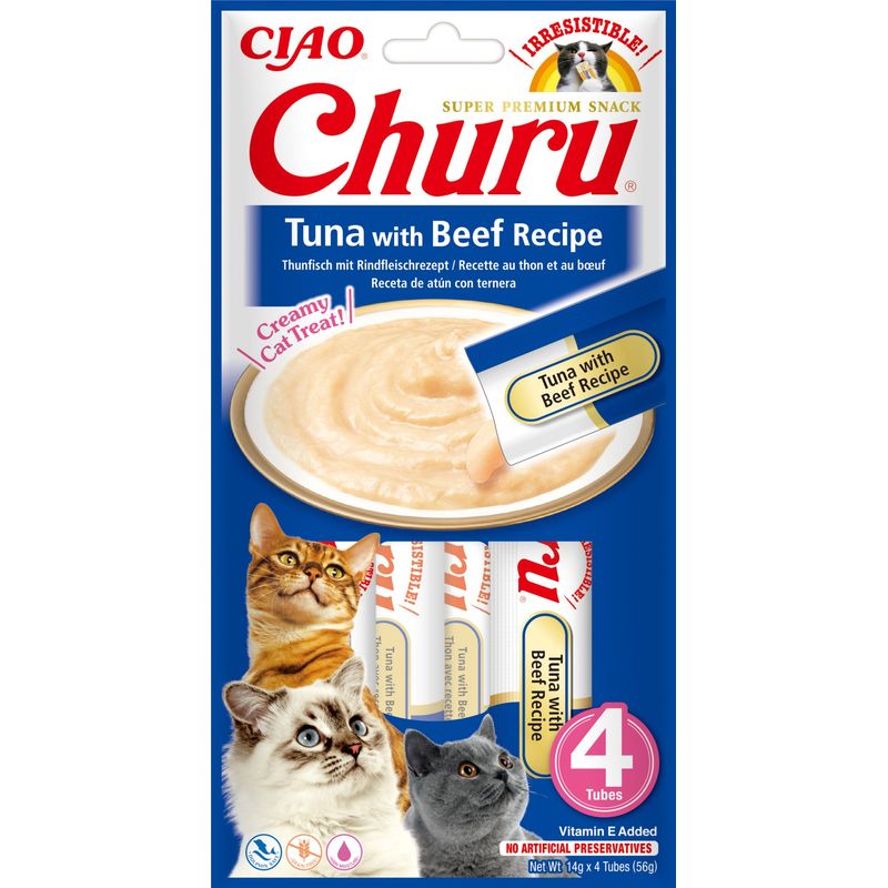 INABA - Purée pour chats - Churu Thon et Bœuf